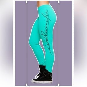 Labellamafia Pro Athlete Leggings - Turquoise, Size Medium